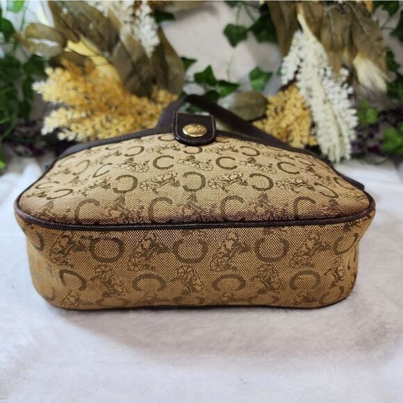 Authentic CELINE C Sulky Pattern Shoulder Bag Beige/Brown - Picture 8 of 17
